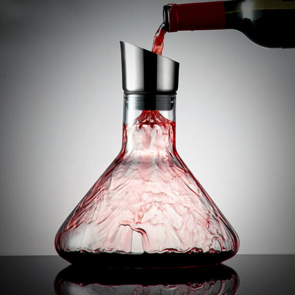 mamure Conical Waterfall Wine Decanter – Scientific Style Glass Carafe for Red & White Wine - Image 3