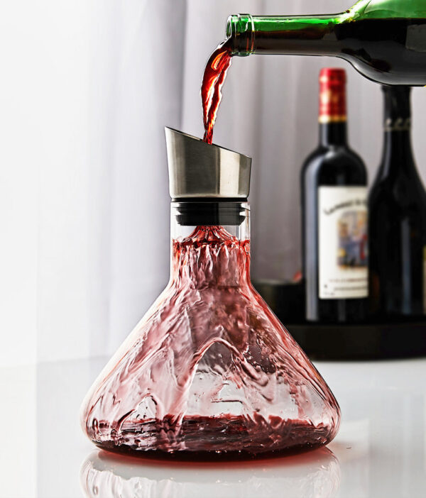 mamure Conical Waterfall Wine Decanter – Scientific Style Glass Carafe for Red & White Wine - Image 2