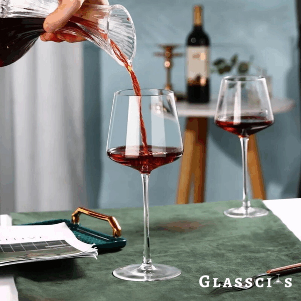 mamure Ultra-Thin Angular Crystal Wine Glasses – Modern Lightweight Stemware Set for Red & White Wine - Image 6