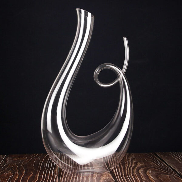 mamure Treble Wine Decanter – Artistic Crystal Glass Carafe for Red & White Wine Aeration - Image 2