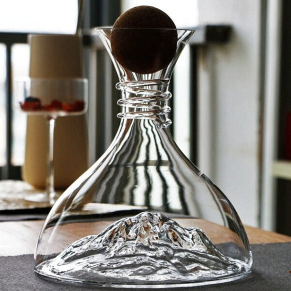 mamure Rotatable Wine Decanter with Wooden Stand – Spinning Crystal Carafe for Red & White Wine - Image 2