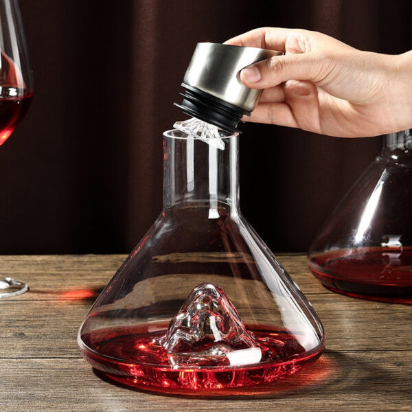 mamure Conical Waterfall Wine Decanter – Scientific Style Glass Carafe for Red & White Wine - Image 4