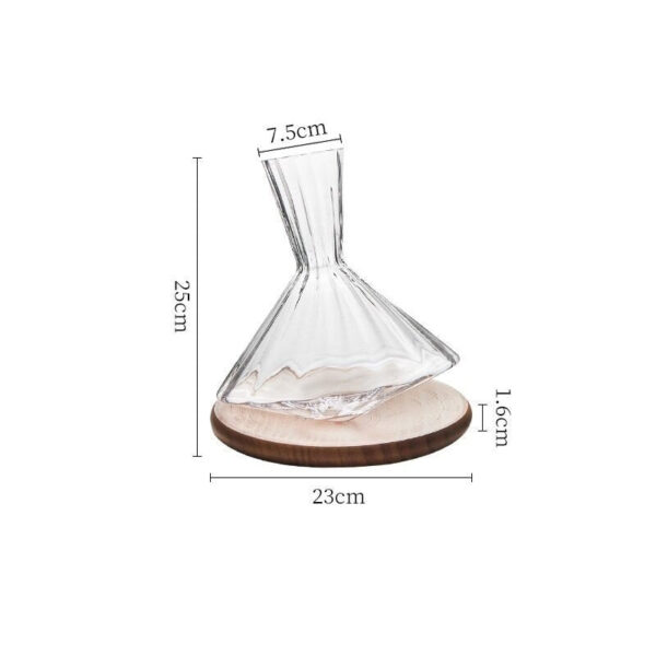 mamure Rotatable Wine Decanter with Wooden Stand – Spinning Crystal Carafe for Red & White Wine - Image 6