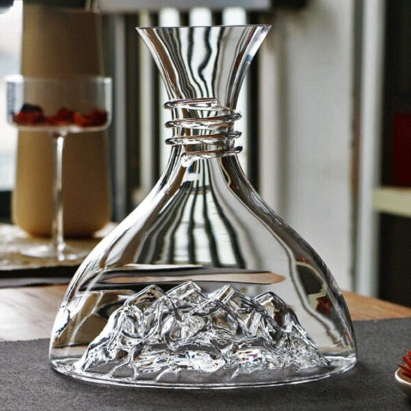 mamure Rotatable Wine Decanter with Wooden Stand – Spinning Crystal Carafe for Red & White Wine - Image 3