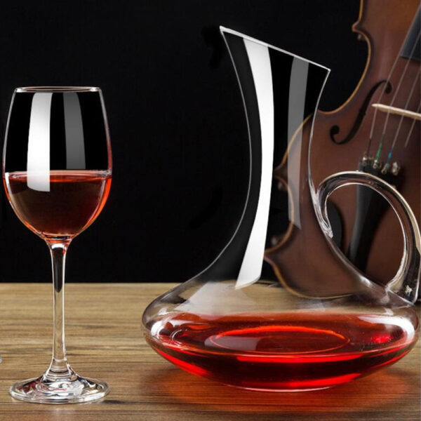 mamure Classic Crystal Wine Decanter – Elegant Glass Carafe for Red & White Wine Serving - Image 2