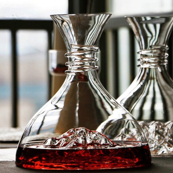 mamure Rotatable Wine Decanter with Wooden Stand – Spinning Crystal Carafe for Red & White Wine - Image 8