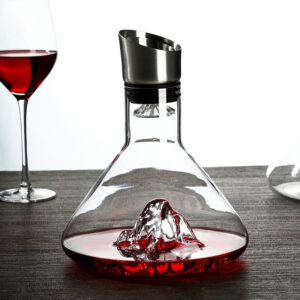 mamure Conical Waterfall Wine Decanter – Scientific Style Glass Carafe for Red & White Wine