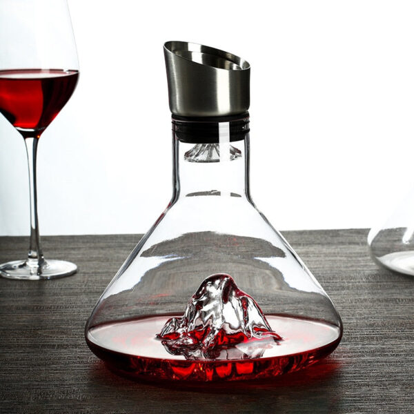 mamure Conical Waterfall Wine Decanter – Scientific Style Glass Carafe for Red & White Wine