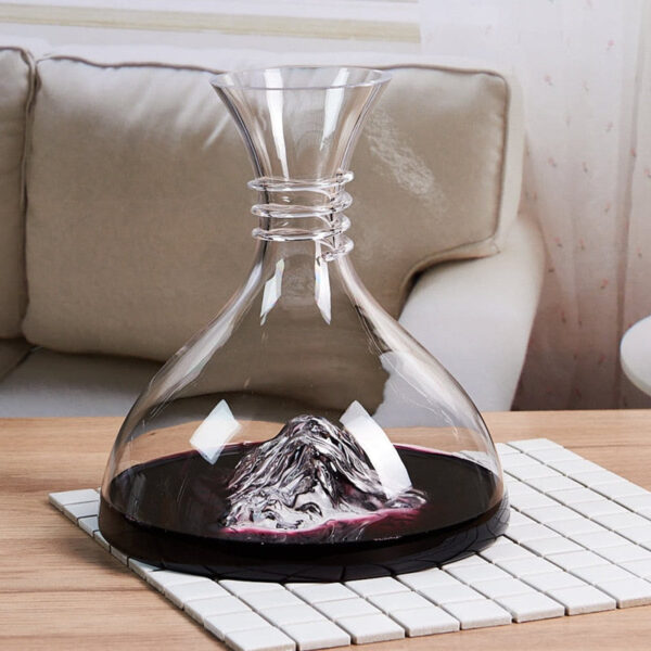 mamure Rotatable Wine Decanter with Wooden Stand – Spinning Crystal Carafe for Red & White Wine - Image 4
