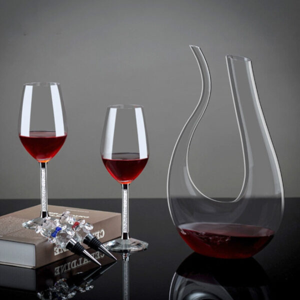 mamure Elegant Wine Decanter – Handcrafted Crystal Carafe for Red & White Wine - Image 2