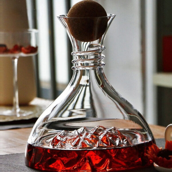 mamure Rotatable Wine Decanter with Wooden Stand – Spinning Crystal Carafe for Red & White Wine - Image 7