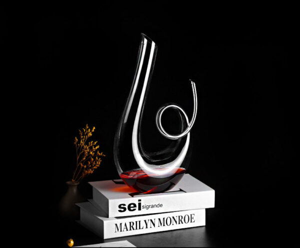 mamure Treble Wine Decanter – Artistic Crystal Glass Carafe for Red & White Wine Aeration - Image 5