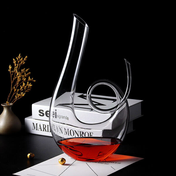 mamure Treble Wine Decanter – Artistic Crystal Glass Carafe for Red & White Wine Aeration